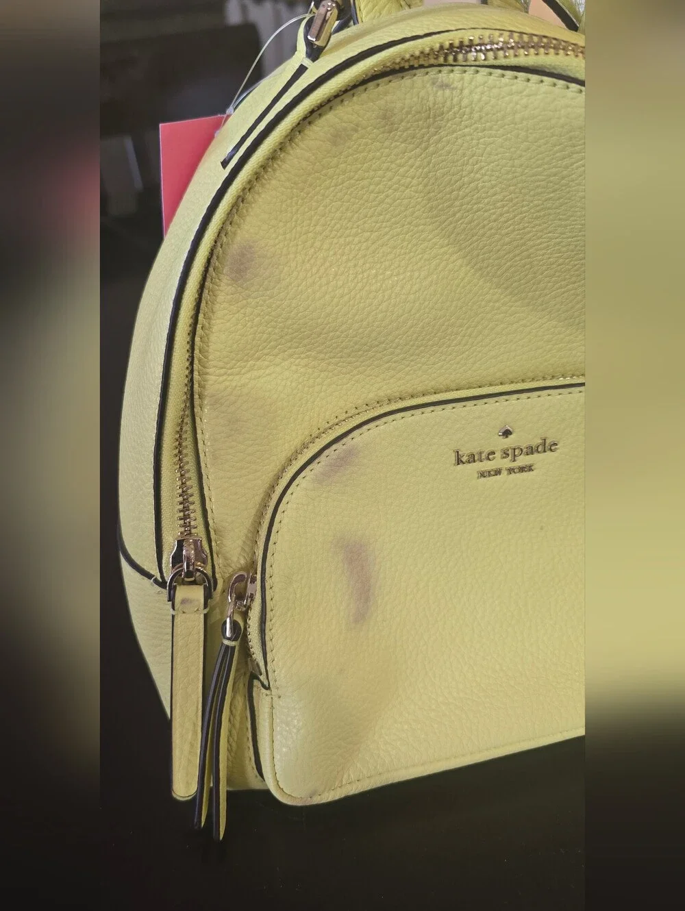 kate spade Chartreuse Pebbled Leather Mini Backpack (DAMAGED)
